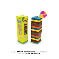 Juego Jenga Educativo Para Niños De Colores Caja Amarilla