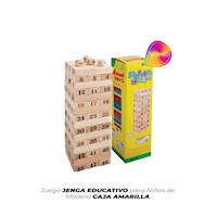 Juego Jenga Educativo Para Niños De Madera Caja Amarilla