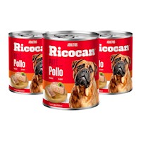 Paté de Pollo para Perro Adulto Ricocan 330g 3 Unidades