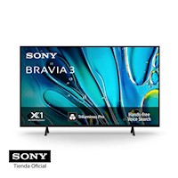 Sony TV 65" K-65S30 4K Ultra HD BRAVIA 3 Google TV con HDR