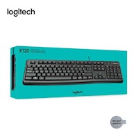 Teclado Logitech K120 USB SP Resistente a Salpicaduras Negro