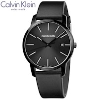 Reloj Calvin Klein City K2G2G4CX Suizo para Hombre Correa de Cuero Negro