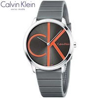 Reloj Calvin Klein Minimal K3M211T3 Suizo Acero Inoxidable Correa de Silicona Gris