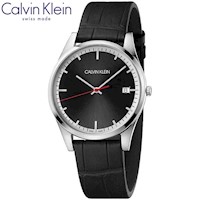 Reloj Calvin Klein Time K4N211C1 Suizo Fecha Cristal de Zafiro Cuero y Dial Negro