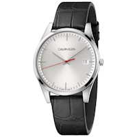 Reloj Calvin Klein Time K4N211C6 Suizo Fecha Cristal de Zafiro Cuero y Dial Negro