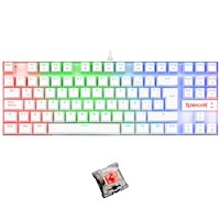 Teclado Redragon Mecánico Kumara RGB K552W Switch Rojo USB Blanco