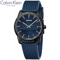 Reloj Calvin Klein Evidence K8R114VN Suizo Fecha Correa de Silicona Azul