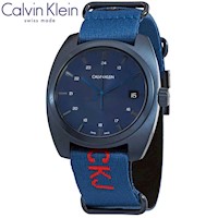 Reloj Calvin Klein Achieve K8W31XVN Suizo Fecha Correa de Nailon Azul