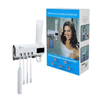 PORTACEPILLOS ESTERILIZADOR DE LUZ UV-A Y DISPENSADOR DE CREMA DENTAL