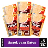 Pack Snack Gato Churu Bisque Pollo con Carne 6 sobres 40gr