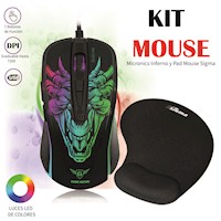 Kit Mouse Micronics Inferno y Pad Mouse Sigma x5