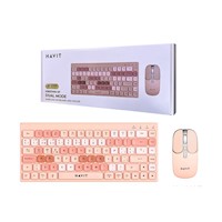 KIT OFFICE TECLADO Y MOUSE INALAMBRICO/BLUETOOTH HAVIT KB831WB-SP ROSA