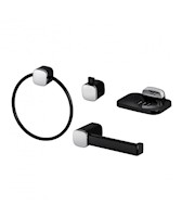 KIT DE ACCESORIOS METUSA PARA BAÑO COLOR NEGRO