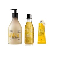 Kit Ekos Maracuya Crema corporal, Jabon liquido exfoliante y crema