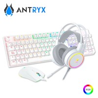 Kit Gaming Antryx Audífono, Teclado, Mouse GC-3100 X3 White Blue Switch