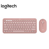 COMBO DE TECLADO Y MOUSE LOGITECH PEBBLE 2 K380S +MOUSE M350S BT ROSADO