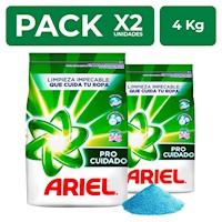 Detergente en Polvo Ariel Regular 4kg PackX2