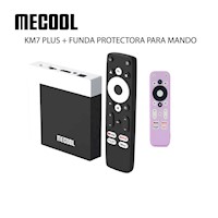 MECOOL KM7 PLUS + FUNDA ROSA PARA MANDO-Fluorescente