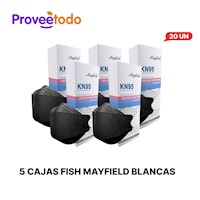 MASCARILLAS KN95 MAYFIELD FISH TYPE X 100 UNIDADES COLOR NEGRO