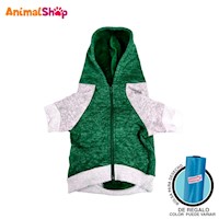 Ropa Para Perros Polera Afelpada Papo Wear Verde Talla M