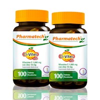 Vamina C 1000Mcg / Zinc 10Mg Pharmatech 100 Tabletas Pack X2