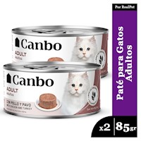 Pack x2 Paté para Gato Adulto Canbo Pollo y Pavo 85 gr