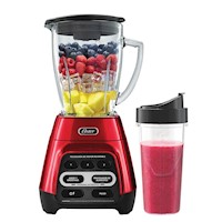 Licuadora Oster® roja con programas automáticos, tecnología reversible y vaso Blend-N-Go BLSTPYG1310RBG