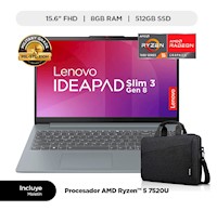 Laptop Lenovo IdeaPad Slim 3 - AMD Ryzen 5 7520U 8GB RAM 512GB SSD 15.6" FHD