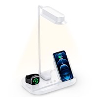 Lámpara LED Flexible con Carga Inalámbrica 4 en 1 Blanco T80