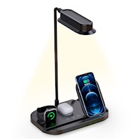 Lámpara LED Flexible con Carga Inalámbrica 4 en 1 Negro T80