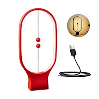Lámpara Minimalista Ovalada con Encendido Magnético para Escritorio Rojo