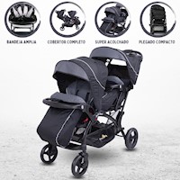 Coche Cuna Mellicero EBABY »DUO LANDER» BLACK