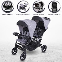 Coche Cuna Mellicero EBABY »DUO LANDER» GRAY