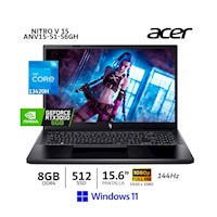 ACER Nitro ANV15-51-56GH Ci5 13420H/ 8Gb Ram/ 512Gb SSD/ RTX 3050 6GB/ 15.6" W11