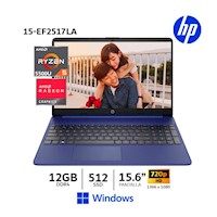 Laptop HP 15-ef2517la, AMD Ryzen 5 5500U, 15.6” HD/ 12Gb Ram/ 512Gb SSD-7H9U4LA