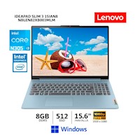 Laptop IdeaPad Slim 3 15IAN8 15.6"/ Core i3-N305/ 8GB RAM/ 512GB SSD/ 82XB003MLM