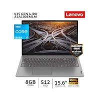 Lenovo V15 Gen 4 IRU Intel Ci3 1315U RAM 8GB RAM, Disco 512GB SSD 15.6 FHD - 83A100EMLM