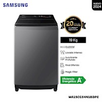 LAVADORA SAMSUNG ECOBUBBLE 15 KG CARGA SUPERIOR GRIS OSCURO - WA15CG5441BDPE
