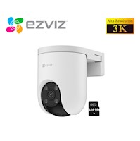 Ezviz Cámara Seguridad Wifi H8C PRO 5MP 360 Smart + Micro SD 128GB