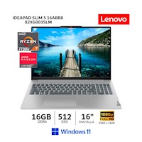 IdeaPad Slim 5 16ABR8 AMD R7 7730U/ 16Gb Ram/ 512Gb SSD/ 16"/ W.11 H-82XG003SLM