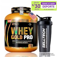 Level Pro Proteína Whey Gold Pro 6.6lb Rich Chocolate+shaker