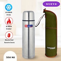 Termo de Bebida LIFESTYLE + FUNDA 350 ML Plateado