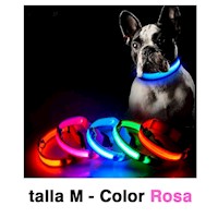 Collar LED para Mascota Perro Gato Rosa talla M