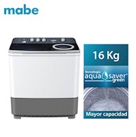 Lavadora semiautomática de 16 kg blanca mabe - LMD6124PBBB0