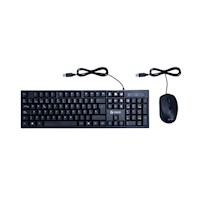 Kit Teclado y Mouse TEROS TE-5015S USB Español Negro 1200 DPI
