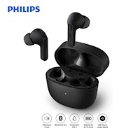 Audifono C/Microf. Philips True Wireless Tat2206 Bt 18h Ipx4 Usb-C Negro