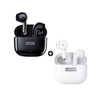 Combo x2 Audífonos Bluetooth Lenovo LP40 PRO Blanco y Negro