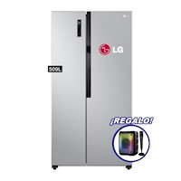 Refrigeradora LG Side by Side 509L Total no Frost LS51BPP Plateado + Parlante Portátil Eversound EV 5003 de REGALO