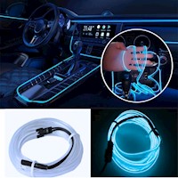 Luz LED Accesorio Para El Interior Del Auto Con Conexión USB Celeste