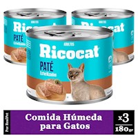 Pack x3 Paté para Gato Adulto Esterilizado Ricocat 180gr
